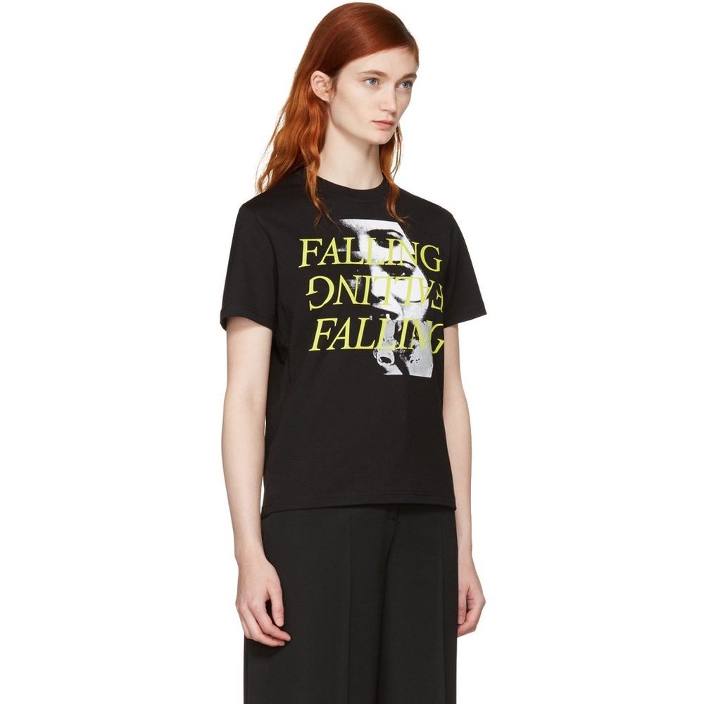 McQ by Alexander McQueen Black Tee with Yellow Print